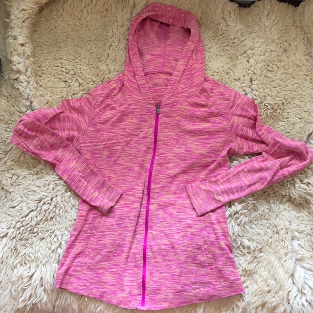 Columbia Pink & Yellow Lightweight Zip Up Hoodie